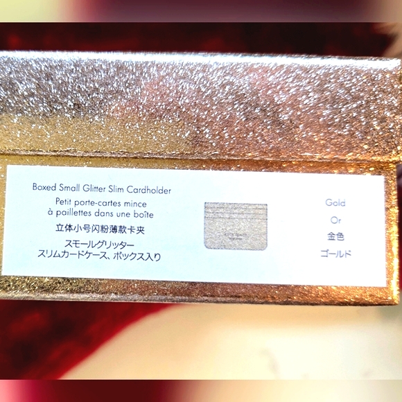 Kate Spade Gold Glitter Slim Cardholder with Box - Picture 7 of 8